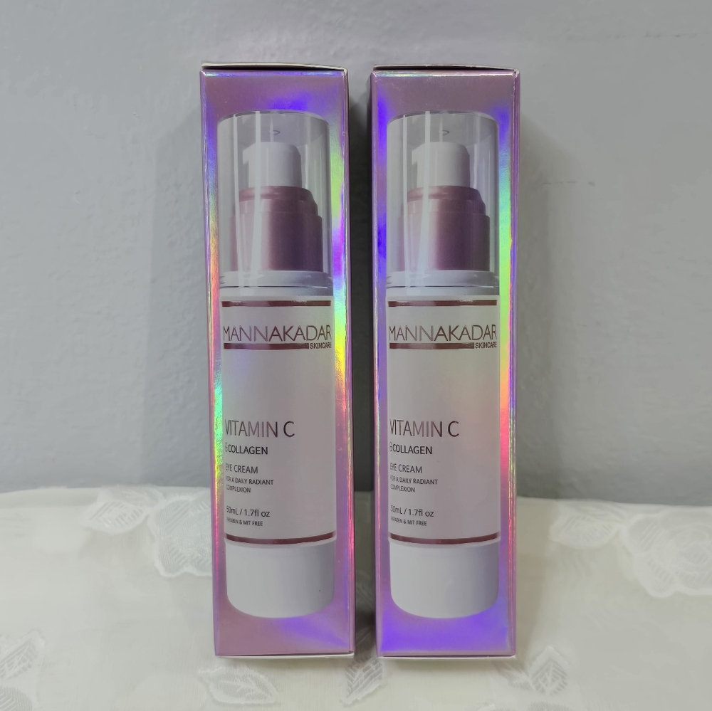 Lot of 2 Manna Kadar Vitamin C & Collagen Eye Cream Radiant 1.7oz  NEW Sealed